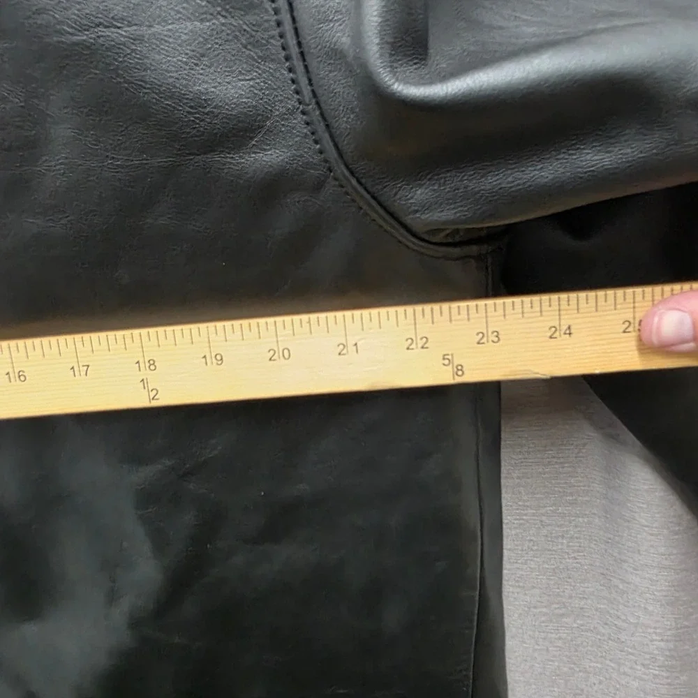 Banana Republic Mens Black Leather Car Coat Vintage 2003 Button Front Jacket M